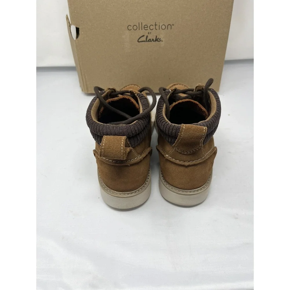 Clarks Men's Barnes Mid Boot Cola Suede Fabric Suede Size 8.5 8 1/2 New w/‎ BOX